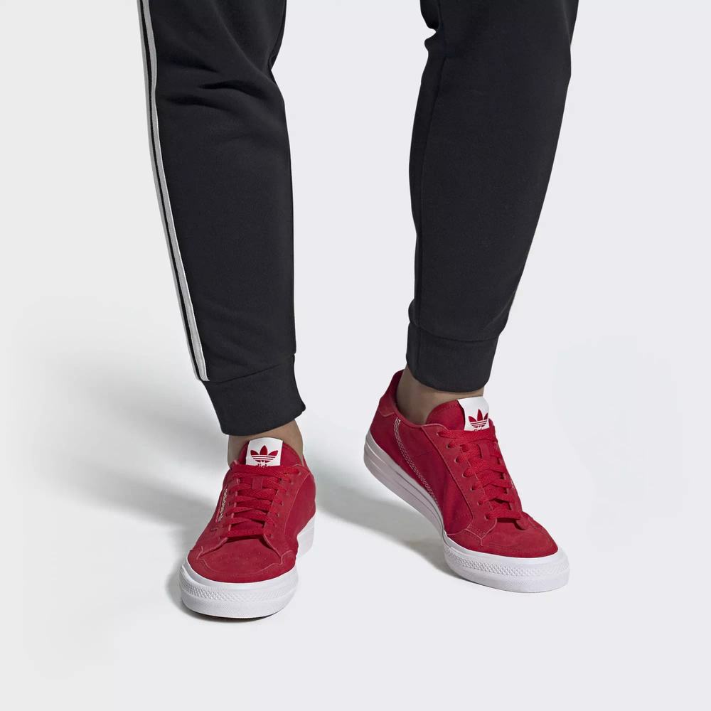 Adidas Continental Vulc Tenis Rojos Para Mujer (MX-79722)